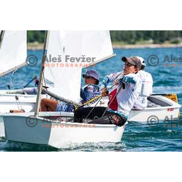 Team race qualifying sailing competition at 2025 Optimist World Championship in Portoroz, Slovenia on July 1, 2025
