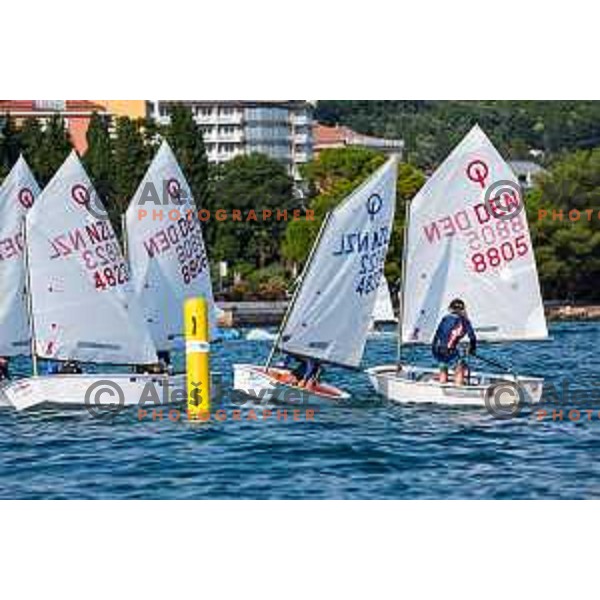 Team race qualifying sailing competition at 2025 Optimist World Championship in Portoroz, Slovenia on July 1, 2025