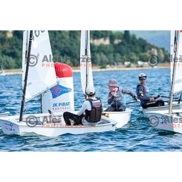Team race qualifying sailing competition at 2025 Optimist World Championship in Portoroz, Slovenia on July 1, 2025