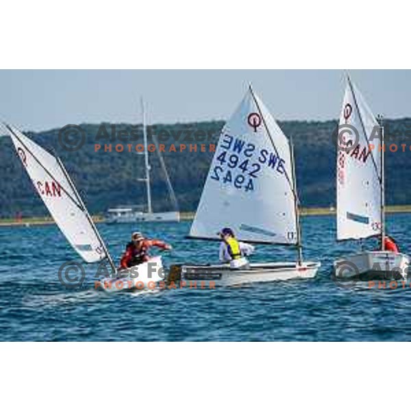 Team race qualifying sailing competition at 2025 Optimist World Championship in Portoroz, Slovenia on July 1, 2025