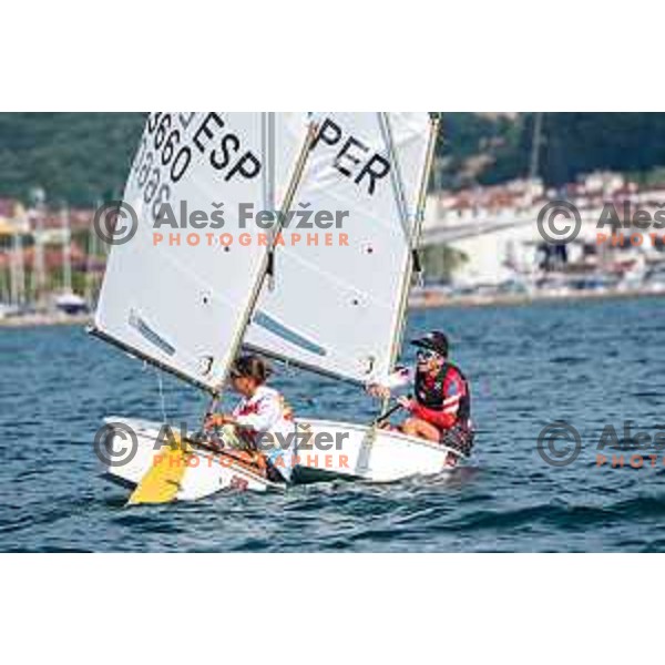 Team race qualifying sailing competition at 2025 Optimist World Championship in Portoroz, Slovenia on July 1, 2025