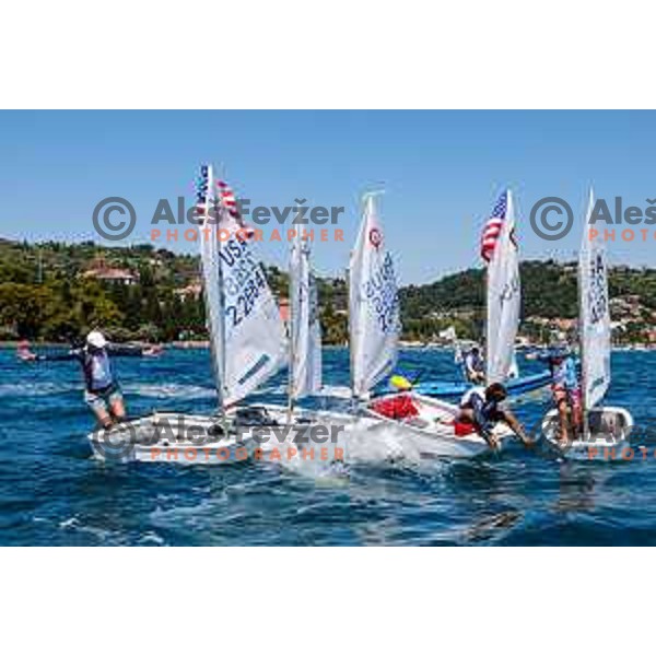 Team Race Final sailing competition at 2025 Optimist World Championship in Portoroz, Slovenia on July 2, 2025