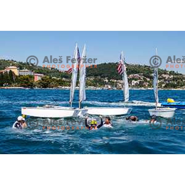 Team Race Final sailing competition at 2025 Optimist World Championship in Portoroz, Slovenia on July 2, 2025