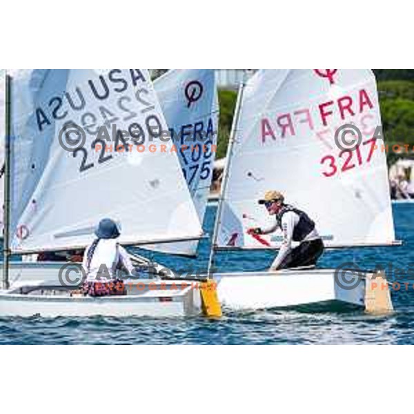 Team Race Qualifying sailing competition at 2025 Optimist World Championship in Portoroz, Slovenia on July 1, 2025