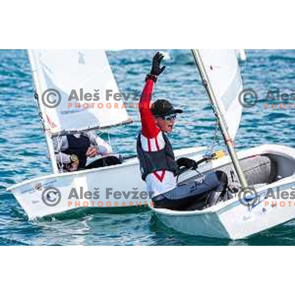 Team Race Qualifying sailing competition at 2025 Optimist World Championship in Portoroz, Slovenia on July 1, 2025