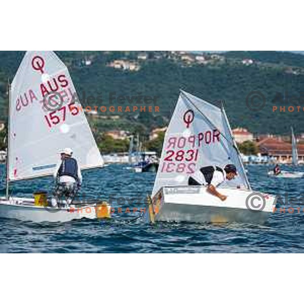 Team Race Qualifying sailing competition at 2025 Optimist World Championship in Portoroz, Slovenia on July 1, 2025