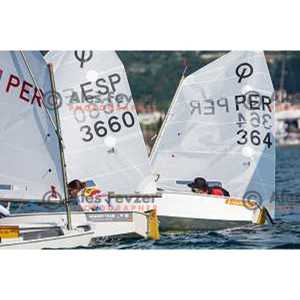 Team Race Qualifying sailing competition at 2025 Optimist World Championship in Portoroz, Slovenia on July 1, 2025