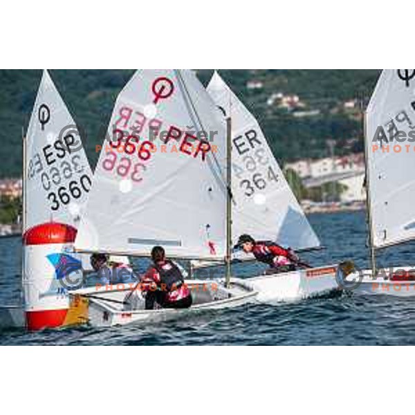 Team Race Qualifying sailing competition at 2025 Optimist World Championship in Portoroz, Slovenia on July 1, 2025