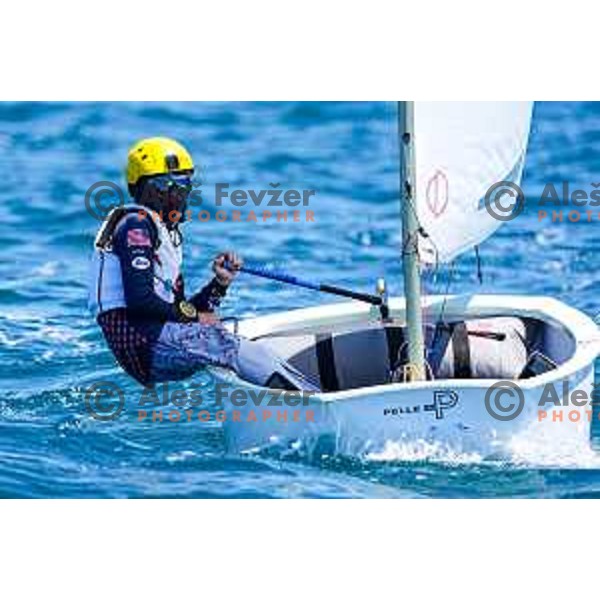 Briggs Kossmann (USA) competes at 2025 Optimist World Championship in Portoroz, Slovenia on June 29, 2025