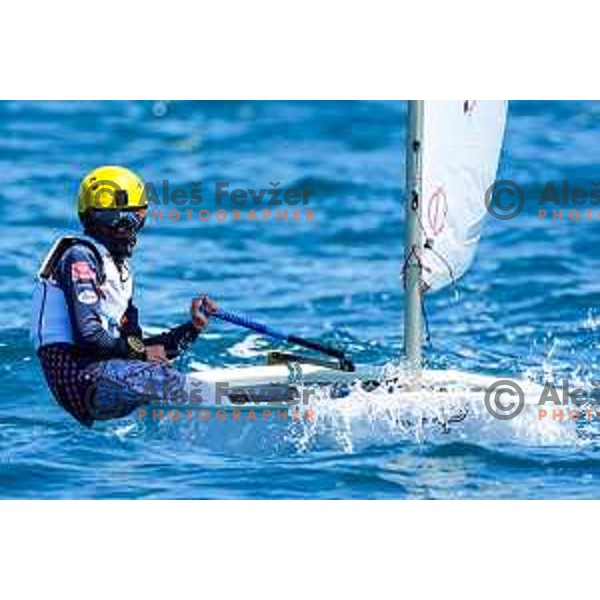 Briggs Kossmann (USA) competes at 2025 Optimist World Championship in Portoroz, Slovenia on June 29, 2025