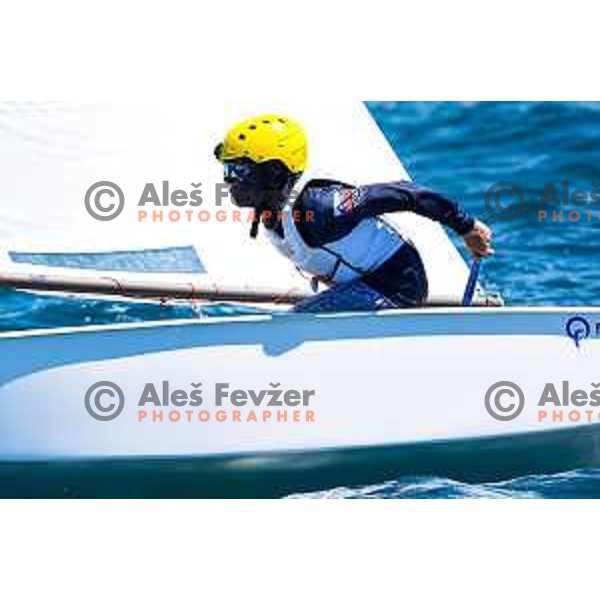 Briggs Kossmann (USA) competes at 2025 Optimist World Championship in Portoroz, Slovenia on June 29, 2025