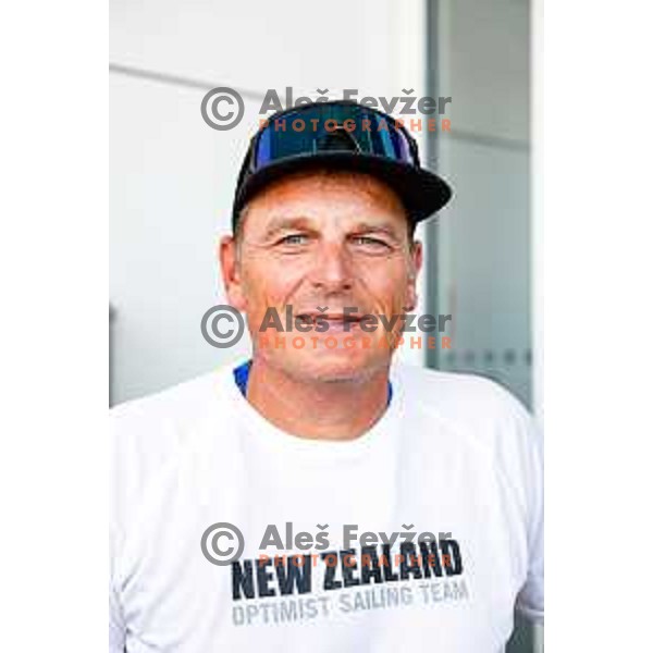Dean Barker of team New Zealand at 2025 Optimist World Championship in Portoroz, Slovenia on July 4, 2025
