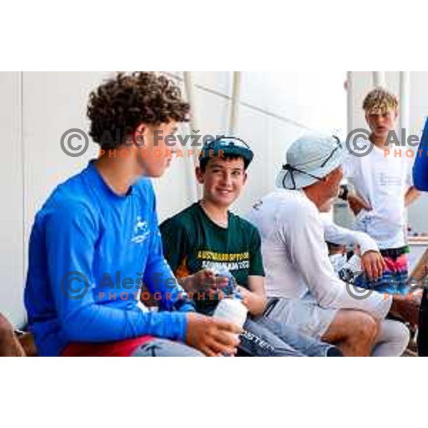 Young Sailors at 2025 Optimist World Championship in Portoroz, Slovenia on July 4, 2025