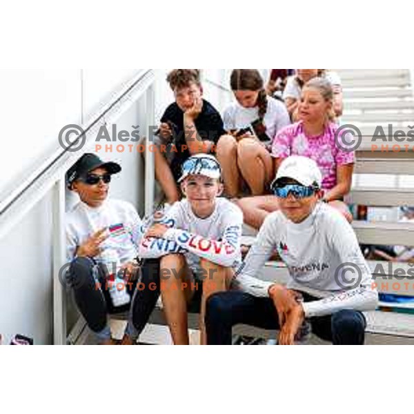 Young Sailors at 2025 Optimist World Championship in Portoroz, Slovenia on July 4, 2025