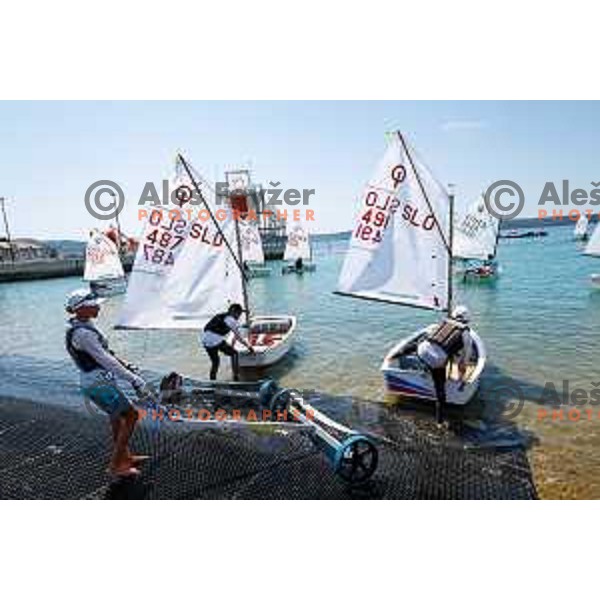Young Sailors at 2025 Optimist World Championship in Portoroz, Slovenia on July 4, 2025