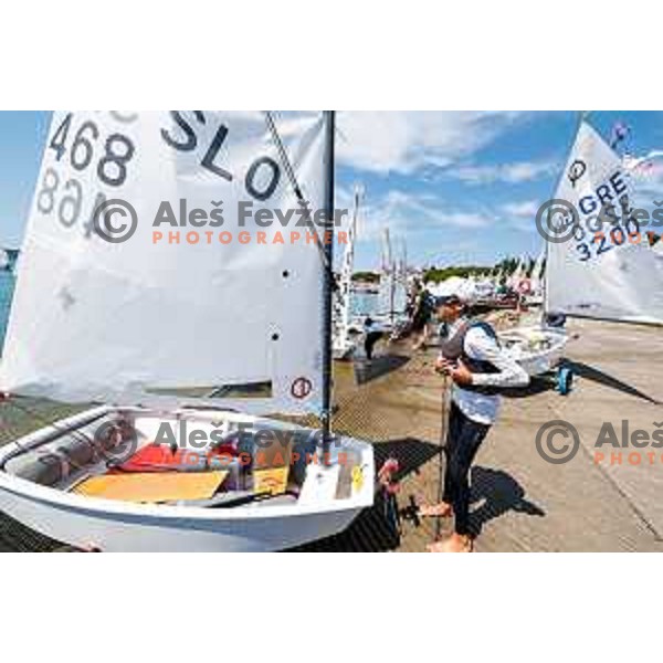 Young Sailors at 2025 Optimist World Championship in Portoroz, Slovenia on July 4, 2025
