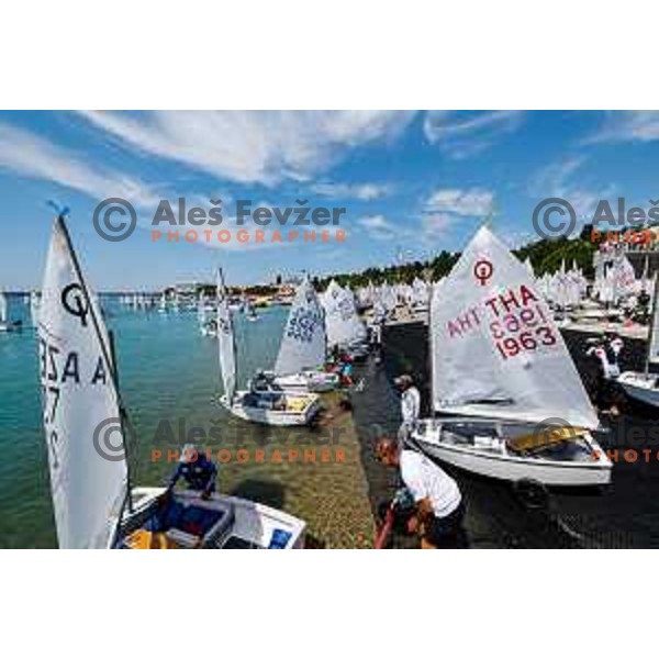 Young Sailors at 2025 Optimist World Championship in Portoroz, Slovenia on July 4, 2025