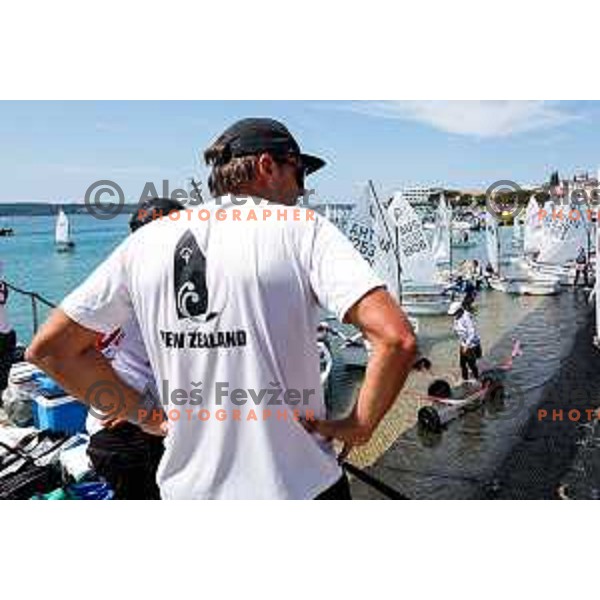 Dean Barker of team New Zealand at 2025 Optimist World Championship in Portoroz, Slovenia on July 4, 2025