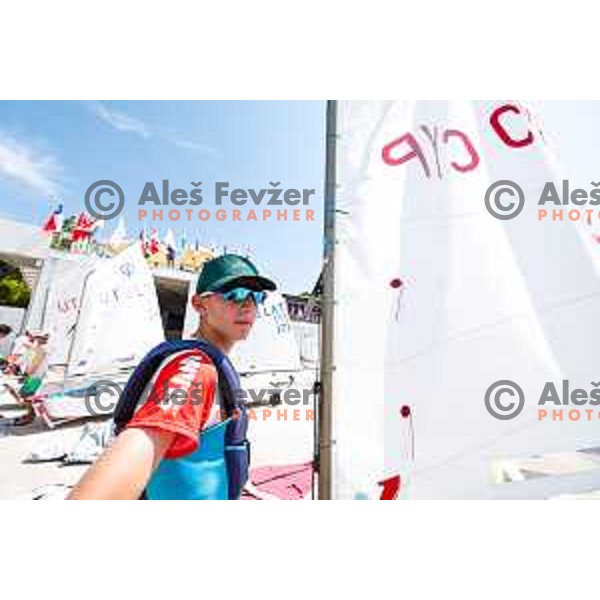 Young Sailors at 2025 Optimist World Championship in Portoroz, Slovenia on July 4, 2025