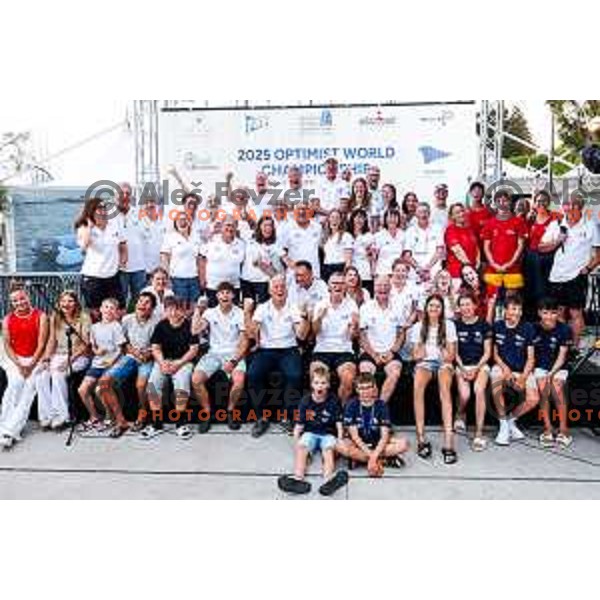 Prize giving ceremony at 2025 Optimist World Championship in Portoroz, Slovenia on July 5, 2025
