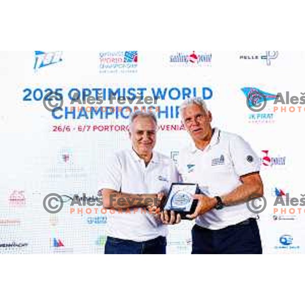 Prize giving ceremony at 2025 Optimist World Championship in Portoroz, Slovenia on July 5, 2025