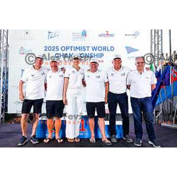 Prize giving ceremony at 2025 Optimist World Championship in Portoroz, Slovenia on July 5, 2025