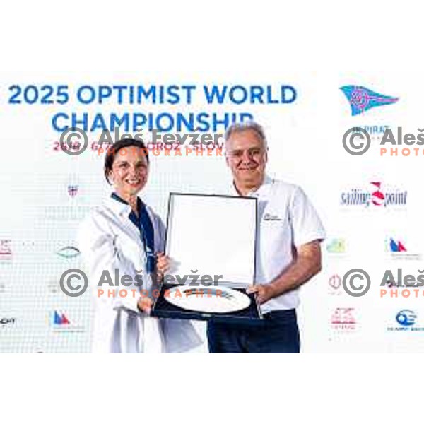 Prize giving ceremony at 2025 Optimist World Championship in Portoroz, Slovenia on July 5, 2025