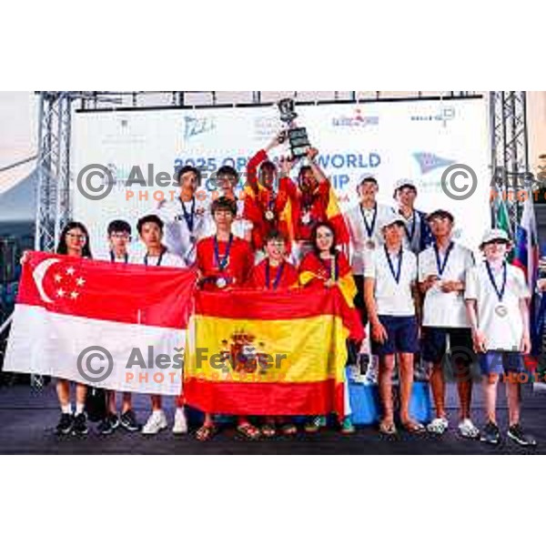 Prize giving ceremony at 2025 Optimist World Championship in Portoroz, Slovenia on July 5, 2025