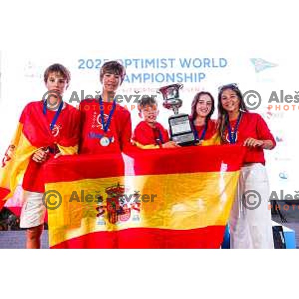 Prize giving ceremony at 2025 Optimist World Championship in Portoroz, Slovenia on July 5, 2025