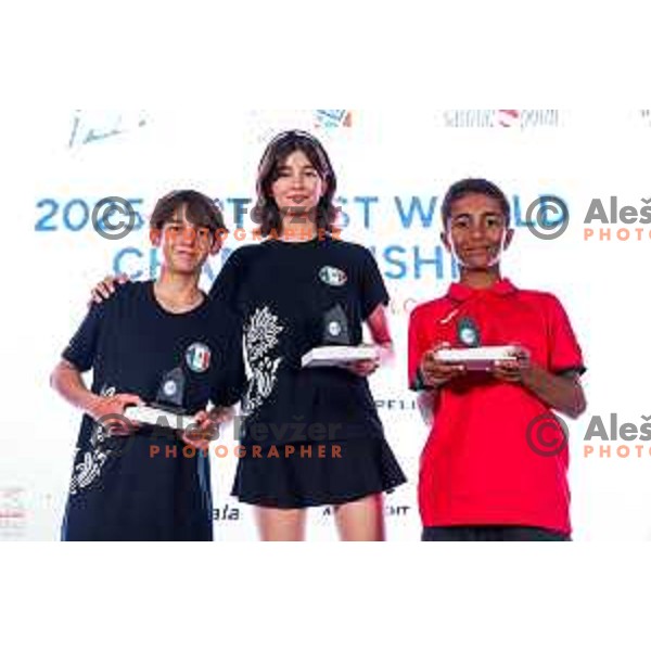 Prize giving ceremony at 2025 Optimist World Championship in Portoroz, Slovenia on July 5, 2025
