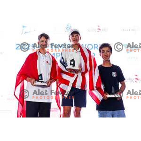 Prize giving ceremony at 2025 Optimist World Championship in Portoroz, Slovenia on July 5, 2025