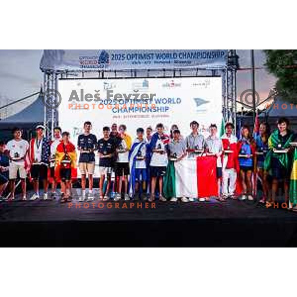 Prize giving ceremony at 2025 Optimist World Championship in Portoroz, Slovenia on July 5, 2025