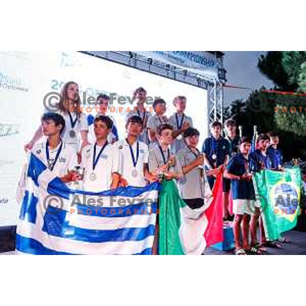 Prize giving ceremony at 2025 Optimist World Championship in Portoroz, Slovenia on July 5, 2025