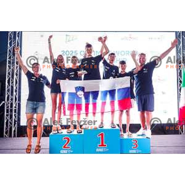 Prize giving ceremony at 2025 Optimist World Championship in Portoroz, Slovenia on July 5, 2025
