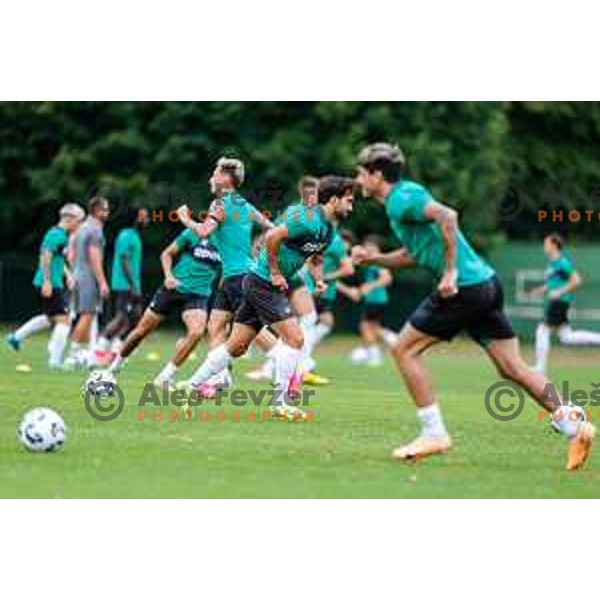 Dimitar Mitrovski of NK Olimpija during practice session before first match of Qualification for UEFA Champions League in Ljubljana, Slovenia on July 7, 2025