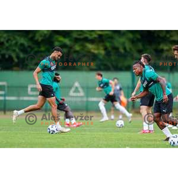 Reda Boultam during practice session of NK Olimpija before first match of Qualification for UEFA Champions League in Ljubljana, Slovenia on July 7, 2025