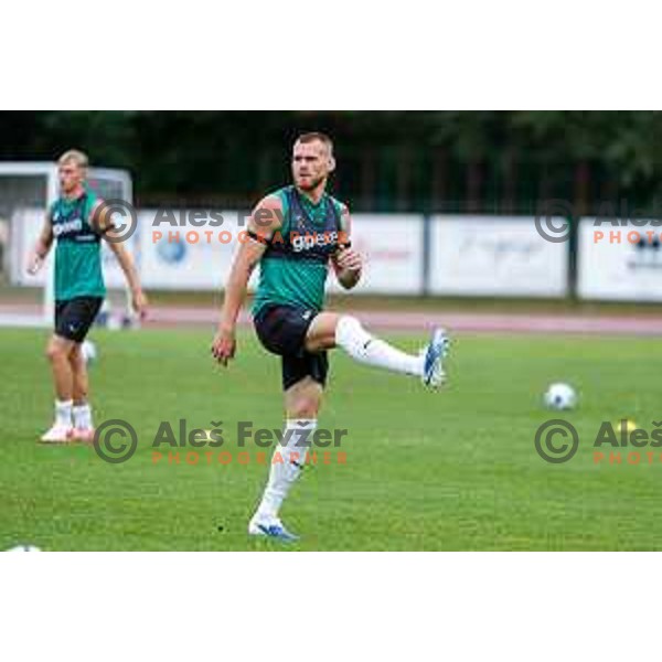 Alex Tamm during practice session of NK Olimpija before first match of Qualification for UEFA Champions League in Ljubljana, Slovenia on July 7, 2025