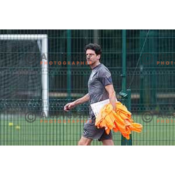 Jorge Simao, head coach of NK Olimpija practice session before first match of Qualification for UEFA Champions League in Ljubljana, Slovenia on July 7, 2025