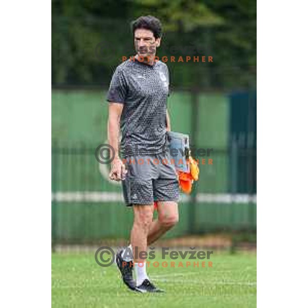 Jorge Simao, head coach of NK Olimpija practice session before first match of Qualification for UEFA Champions League in Ljubljana, Slovenia on July 7, 2025