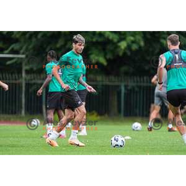 Agustin Doffo during practice session of NK Olimpija before first match of Qualification for UEFA Champions League in Ljubljana, Slovenia on July 7, 2025