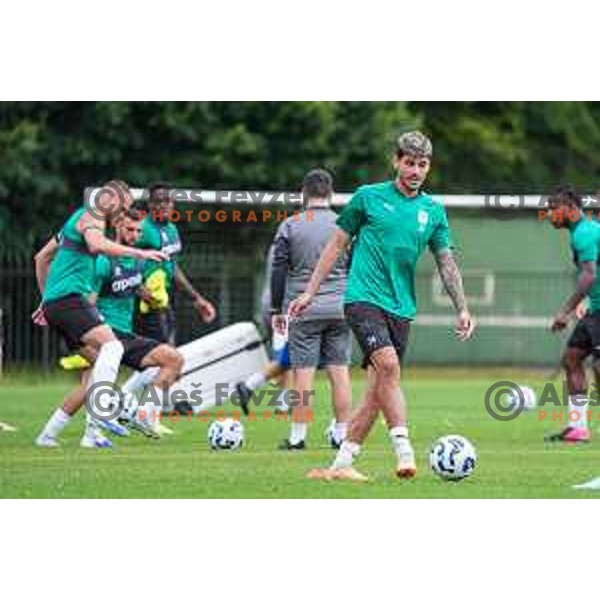 Agustin Doffo during practice session of NK Olimpija before first match of Qualification for UEFA Champions League in Ljubljana, Slovenia on July 7, 2025