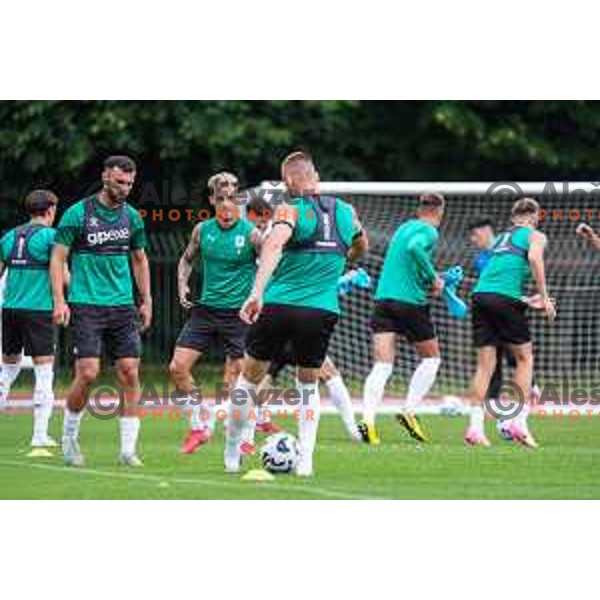 Practice session of NK Olimpija before first match of Qualification for UEFA Champions League in Ljubljana, Slovenia on July 7, 2025