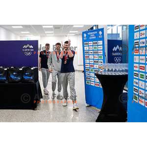 Reception for Slovenia U-19 National Basketball team, World Cup Bronze medalists at Ljubljana Airport Brnik on July 7, 2025 
