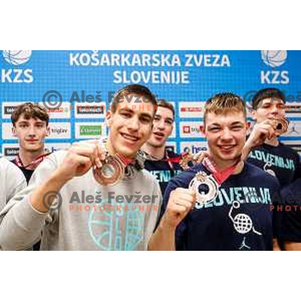 Reception for Slovenia U-19 National Basketball team, World Cup Bronze medalists at Ljubljana Airport Brnik on July 7, 2025 