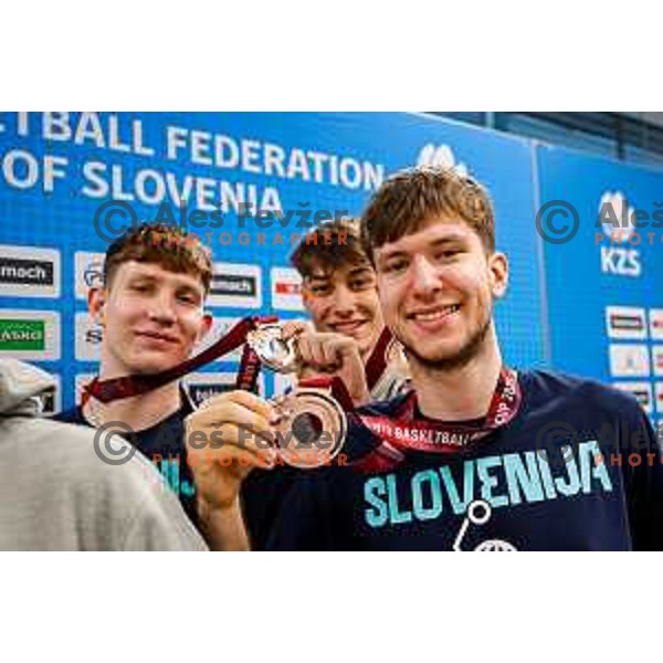 Reception for Slovenia U-19 National Basketball team, World Cup Bronze medalists at Ljubljana Airport Brnik on July 7, 2025 
