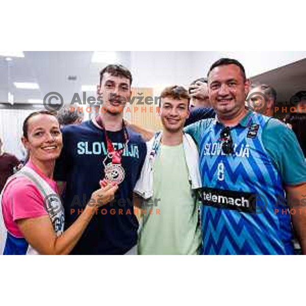 Reception for Slovenia U-19 National Basketball team, World Cup Bronze medalists at Ljubljana Airport Brnik on July 7, 2025 