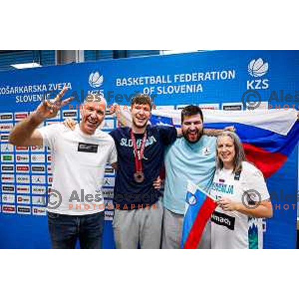Reception for Slovenia U-19 National Basketball team, World Cup Bronze medalists at Ljubljana Airport Brnik on July 7, 2025 