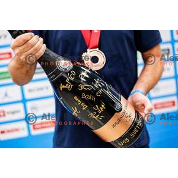 Danijel Radosavljevic, head coach of Slovenia during reception for Slovenia U-19 National Basketball team, World Cup Bronze medalists at Ljubljana Airport Brnik on July 7, 2025