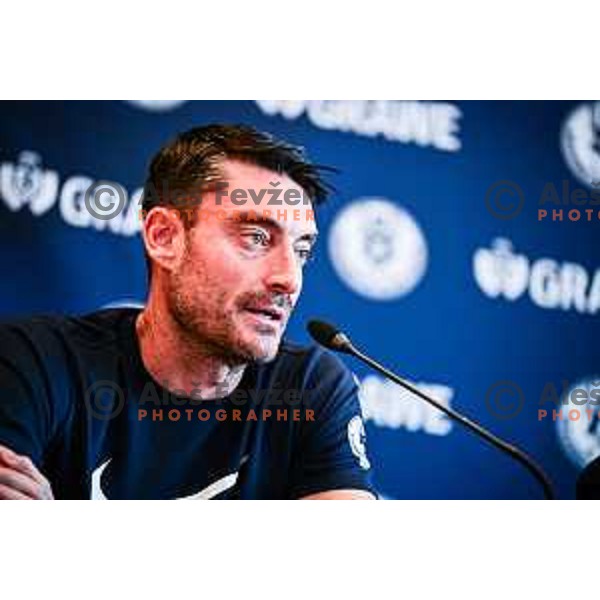 Albert Riera, head coach of NK Celje during press conference before start of 2025/2026 football season in Ljubljana, Slovenia on July 7, 2025