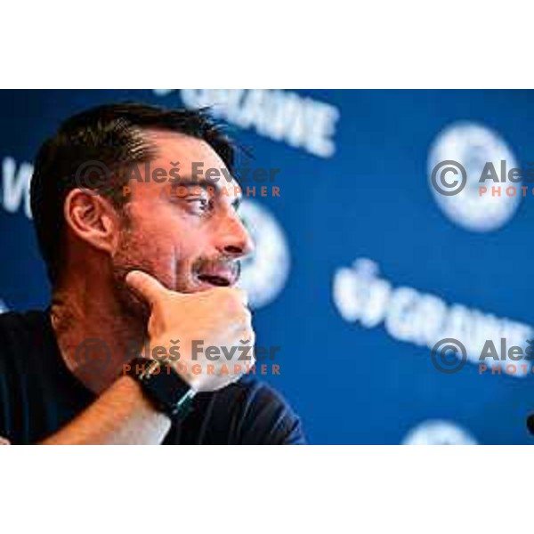 Albert Riera, head coach of NK Celje during press conference before start of 2025/2026 football season in Ljubljana, Slovenia on July 7, 2025